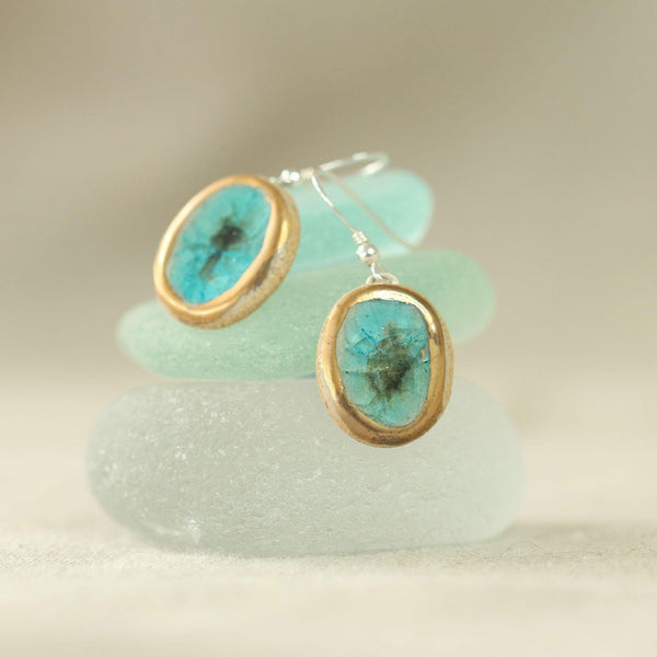 Turquoise Reef Oval Drop Earrings - Habulous
