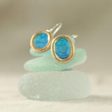 Turquoise Blue Lagoon Oval Drop Earrings - Habulous