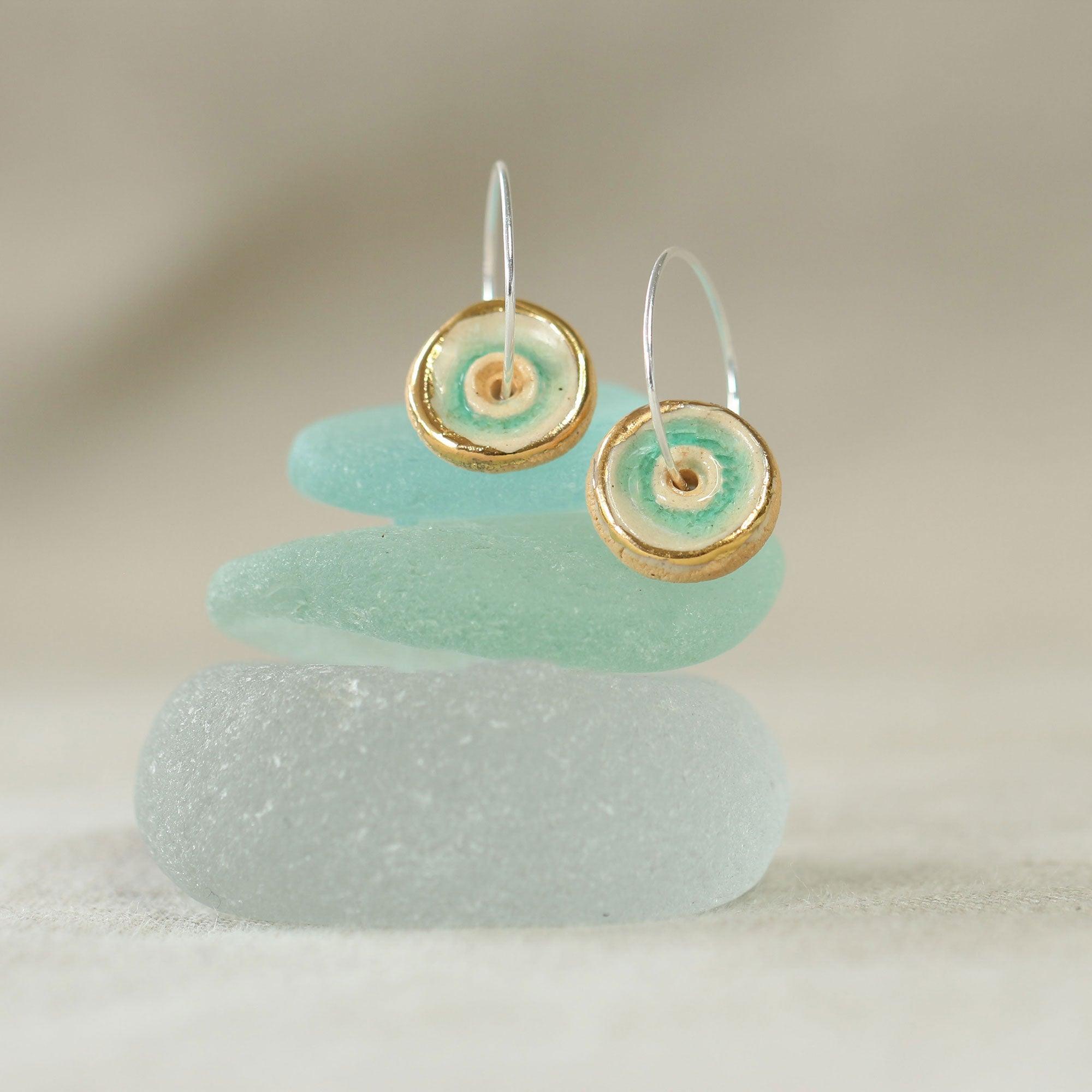 Emerald Pool Sterling Silver Large Hoops - Habulous