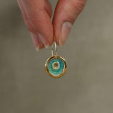 Turquoise Pool Gold Fill Large Hoops - Habulous