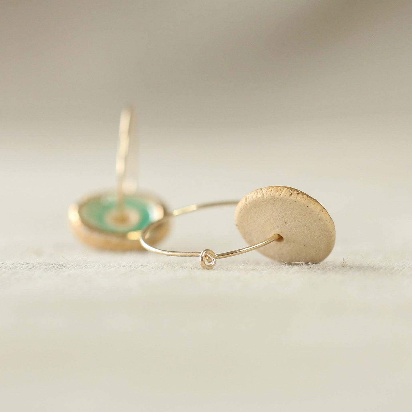 Emerald Pool Gold Fill Large Hoops - Habulous