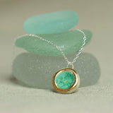 Round Emerald Reef Sterling Silver Pendant Small - Habulous