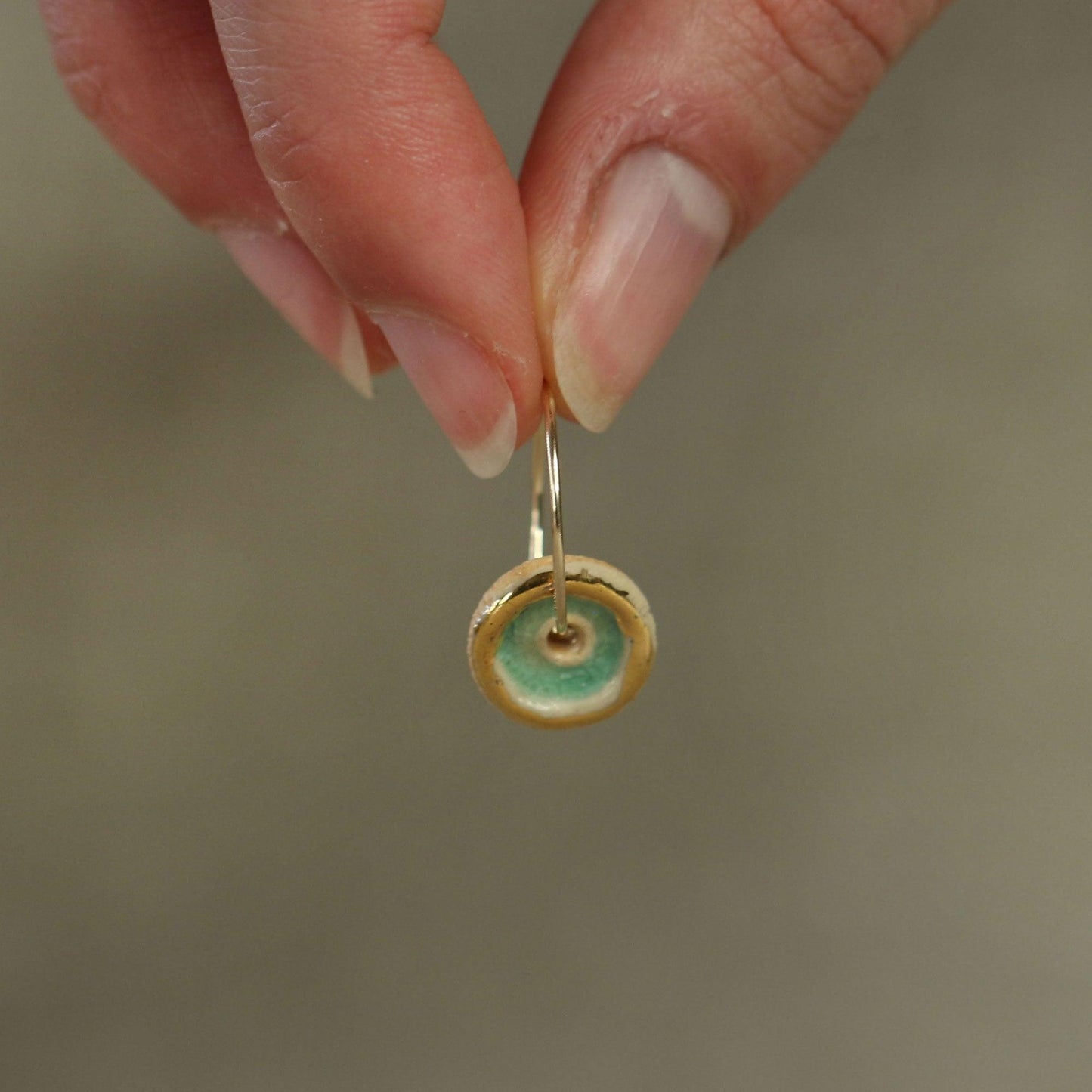 Emerald Pool Gold Fill Small Hoops - Habulous
