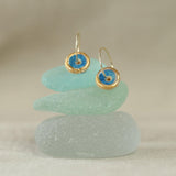 Blue Pool Gold Fill Small Hoops - Habulous