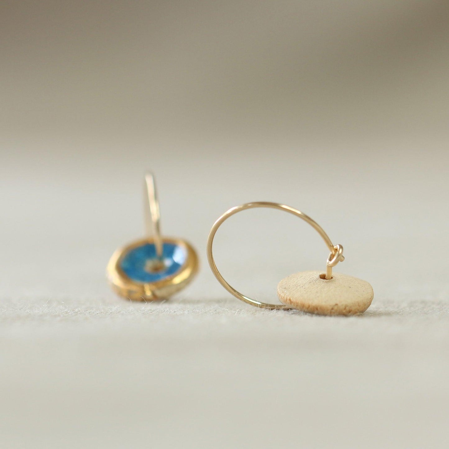 Blue Pool Gold Fill Small Hoops - Habulous