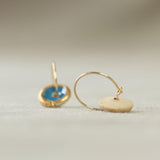 Blue Pool Gold Fill Small Hoops - Habulous