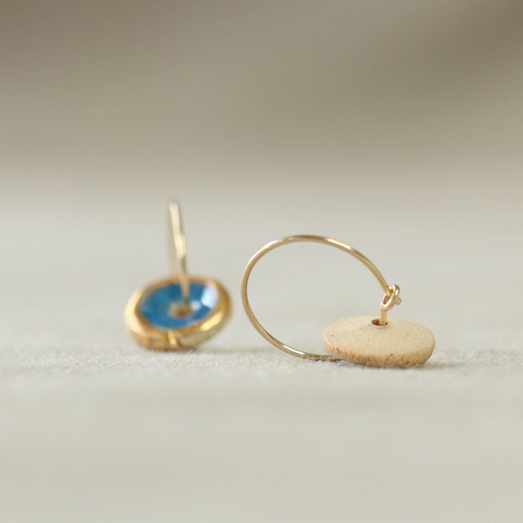 Blue Pool Gold Fill Small Hoops - Habulous