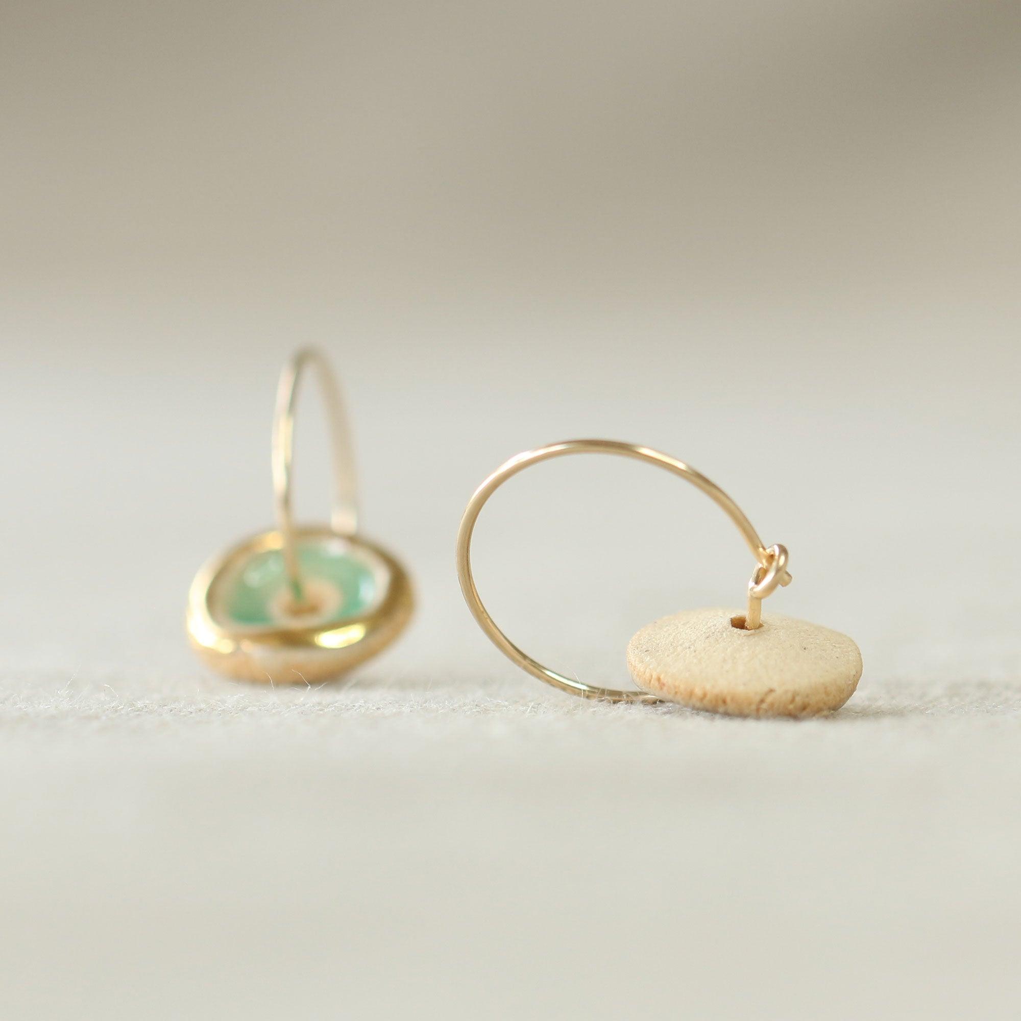 Emerald Pool Gold Fill Small Hoops - Habulous