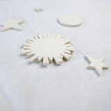 Blank stoneware underside of hanging shapes